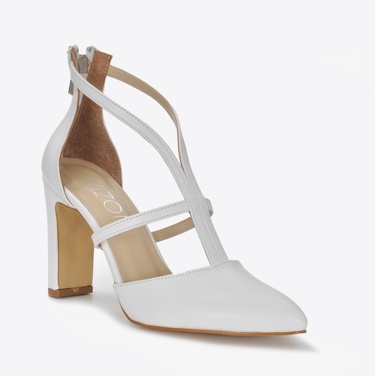 Flo Kadın Beyaz Klasik Topuklu Ayakkabı VZN21-073Y. 3