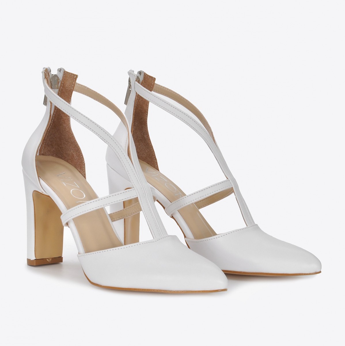 Flo Kadın Beyaz Klasik Topuklu Ayakkabı VZN21-073Y. 4