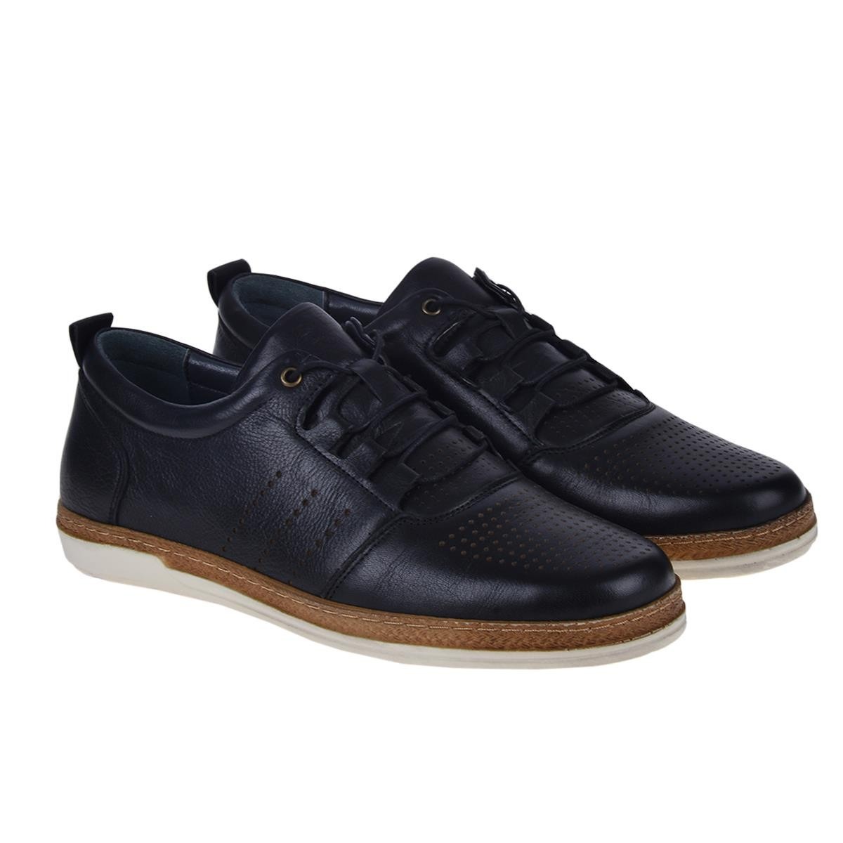 Flo 211040 Siyah %100 Deri Erkek Klasik Sneaker Ayakkabı. 2
