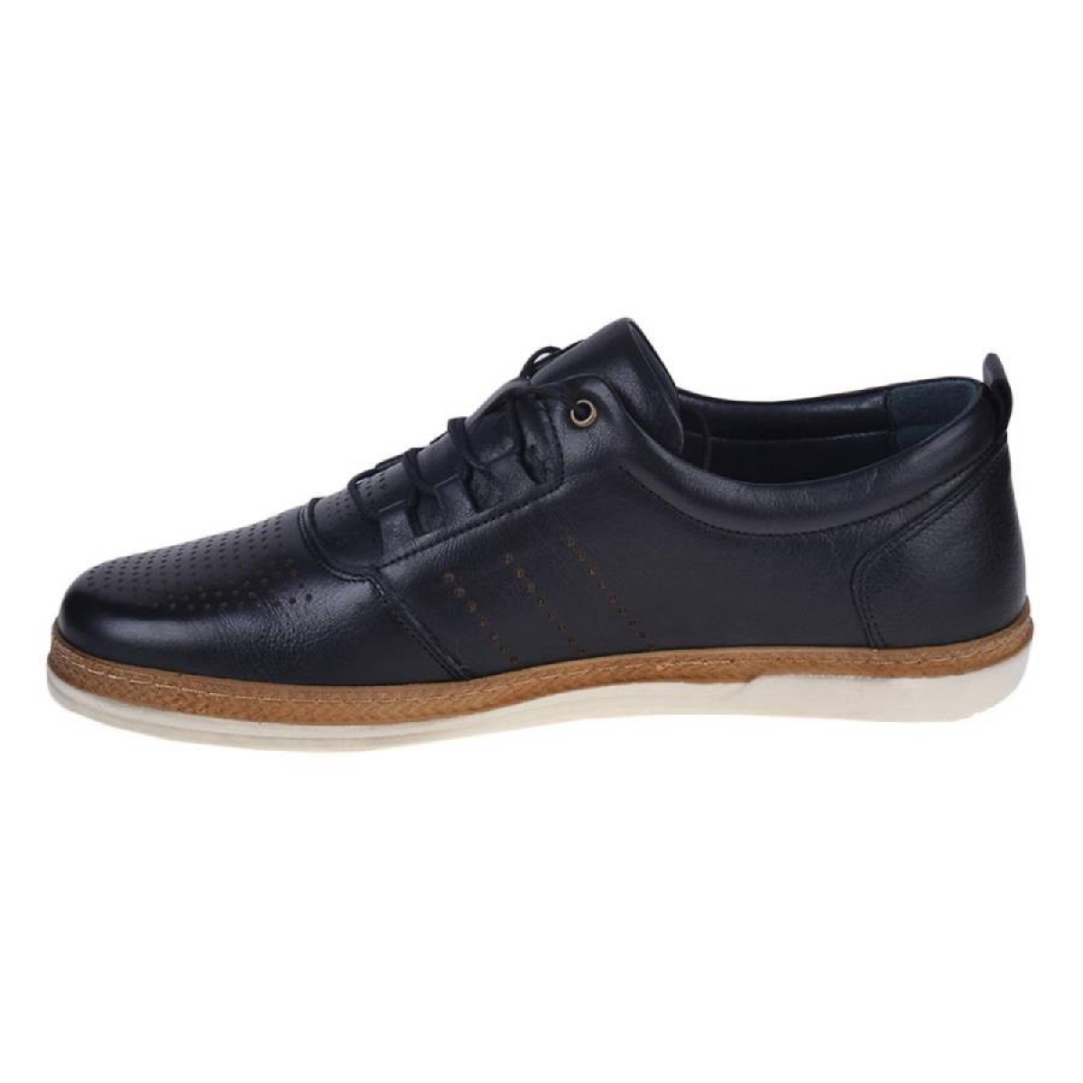 Flo 211040 Siyah %100 Deri Erkek Klasik Sneaker Ayakkabı. 3