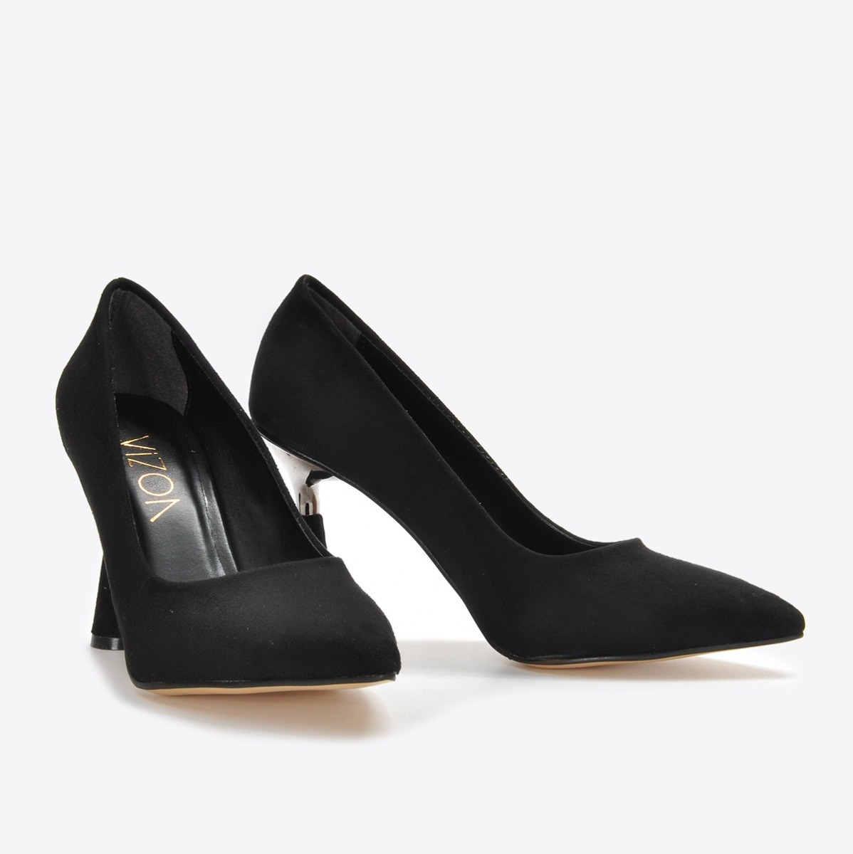 Flo Kadın Siyah Süet Klasik Topuklu Ayakkabı VZN21-037Y. 5