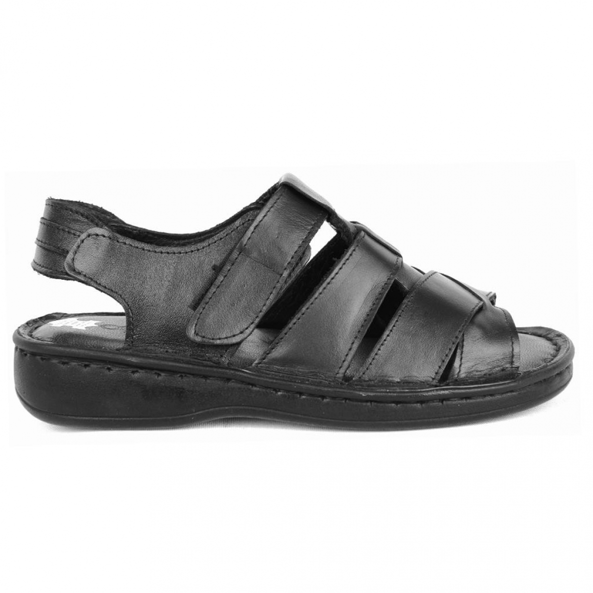 Flo 2815 Siyah %100 Deri Erkek Sandalet Ayakkabı. 1