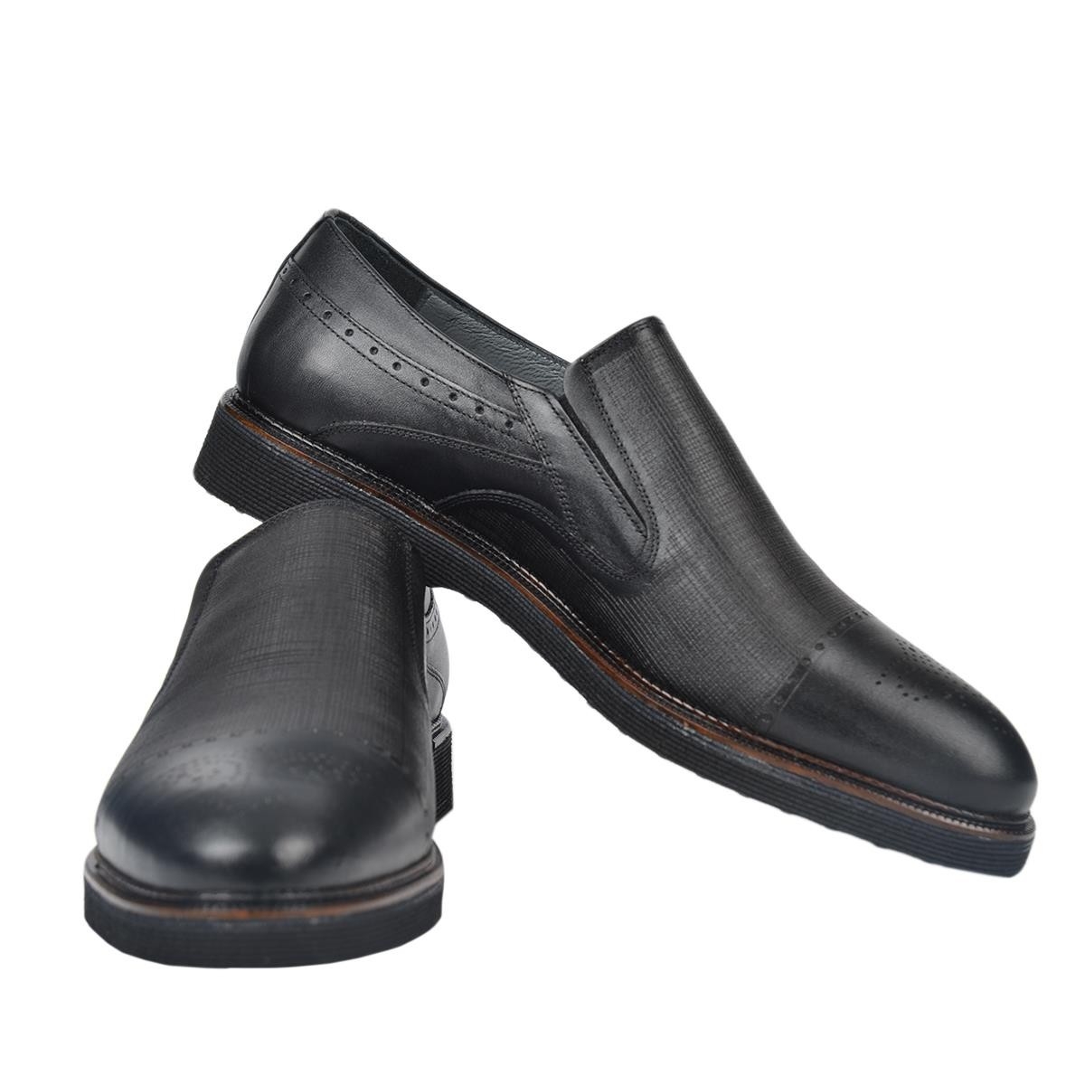 Flo 068 Bağsız Siyah %100 Deri Erkek Klasik Ayakkabı. 1