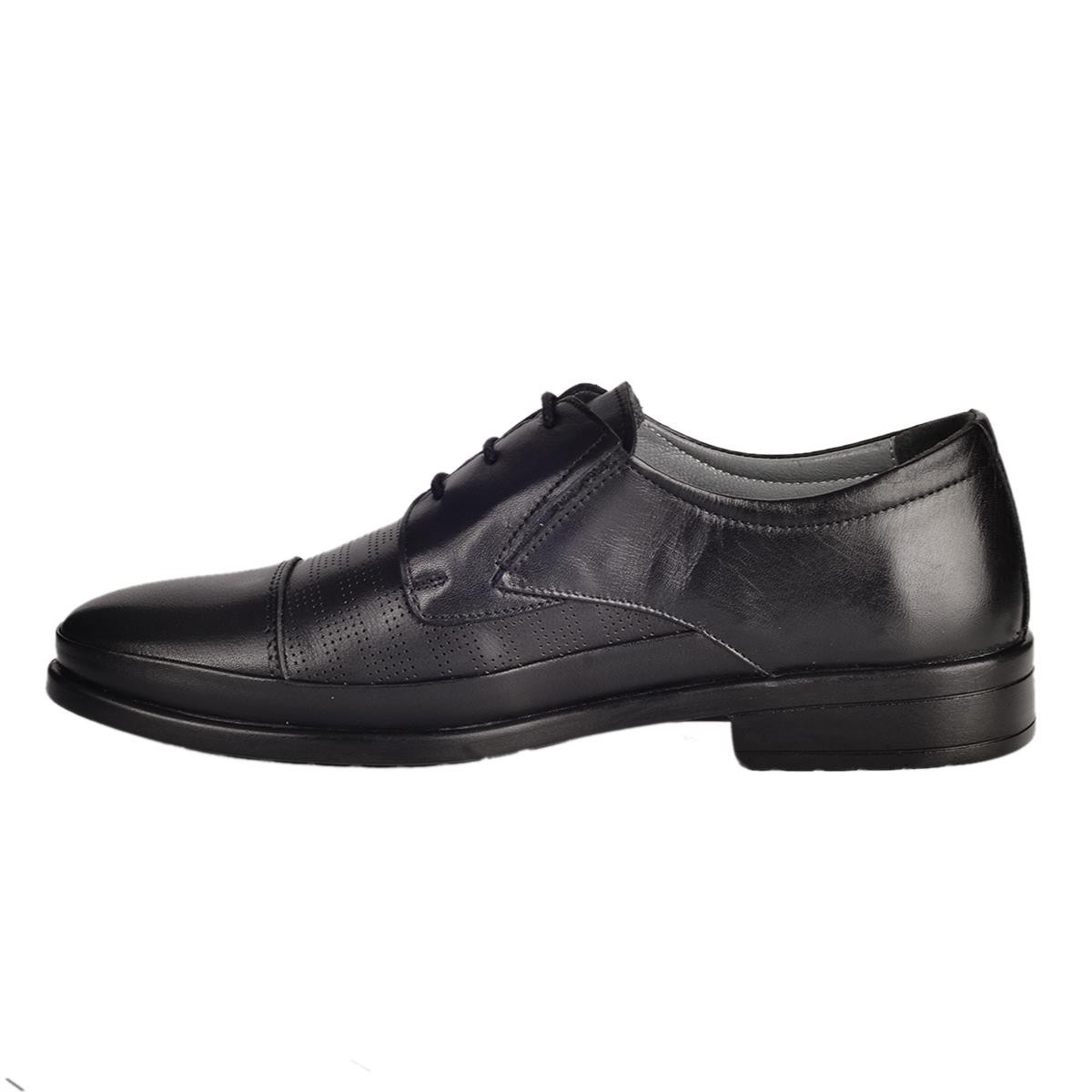 Flo 303-L Siyah Poli %100 Deri Erkek Klasik Ayakkabı. 2