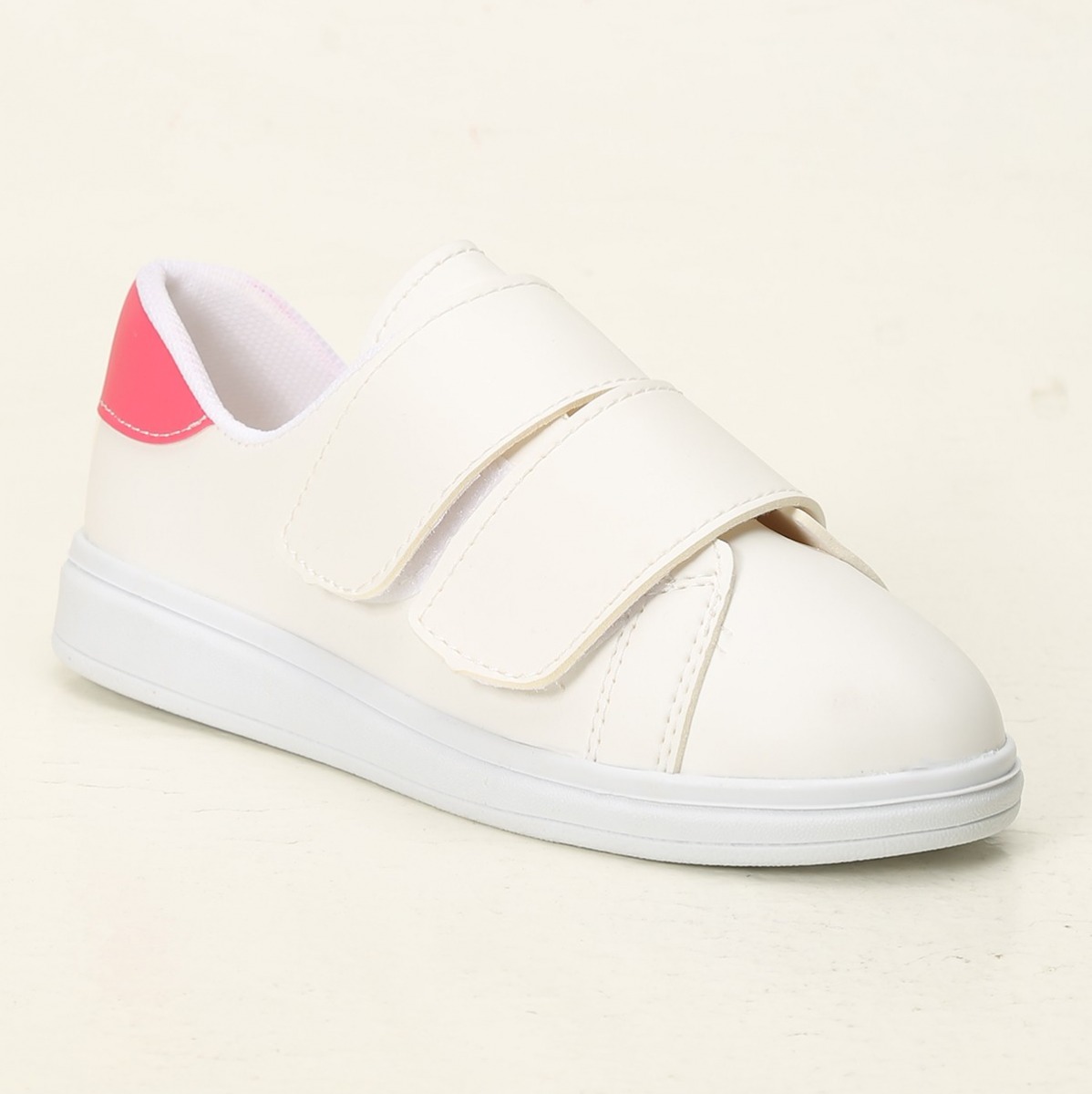 Flo Beyaz-Fuşya Kadın Cırtlı Spor Ayakkabı 4000-19-101003. 2