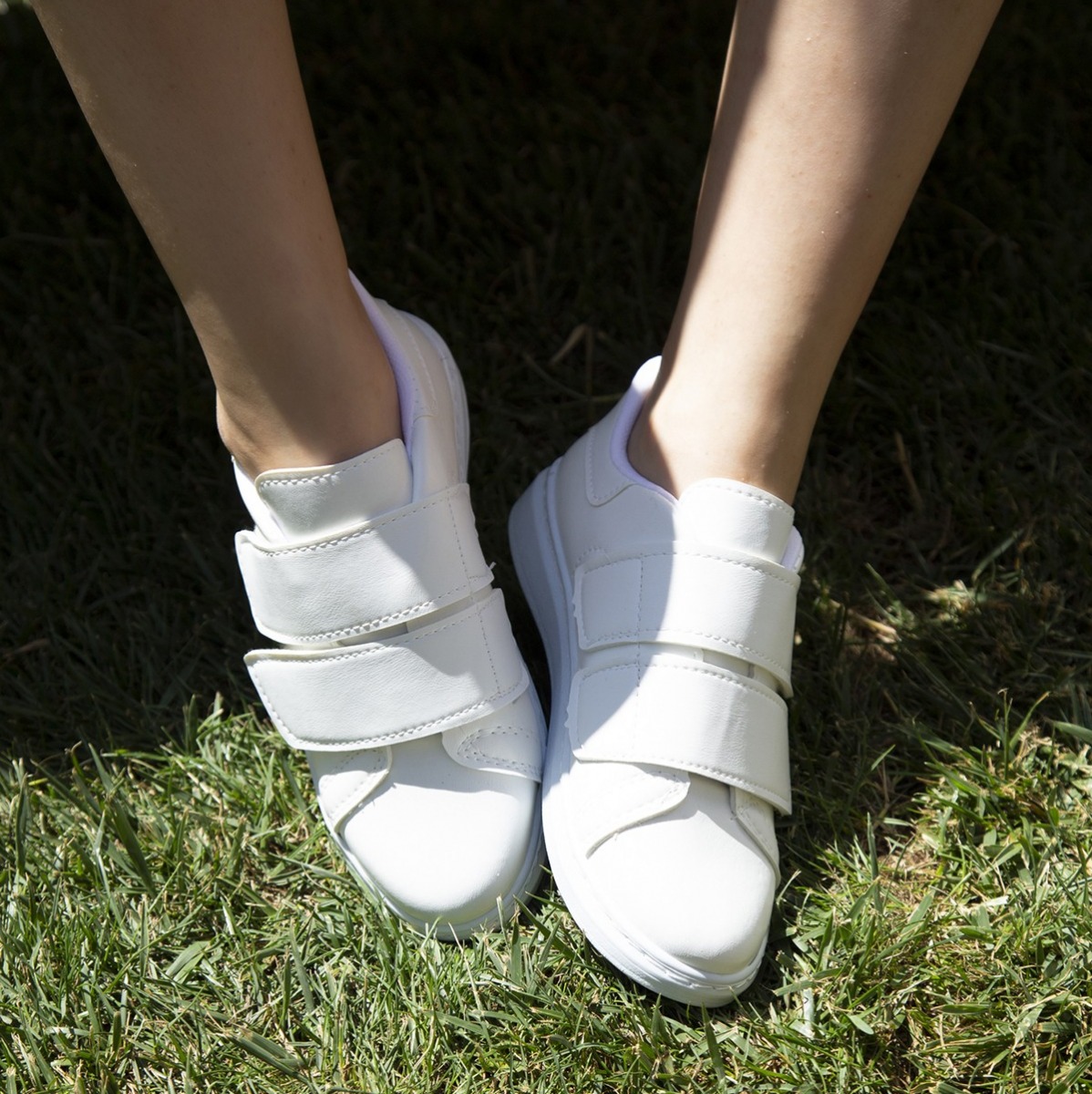 Flo Beyaz-Beyaz Kadın Cırtlı Spor Ayakkabı 4000-19-101003. 6