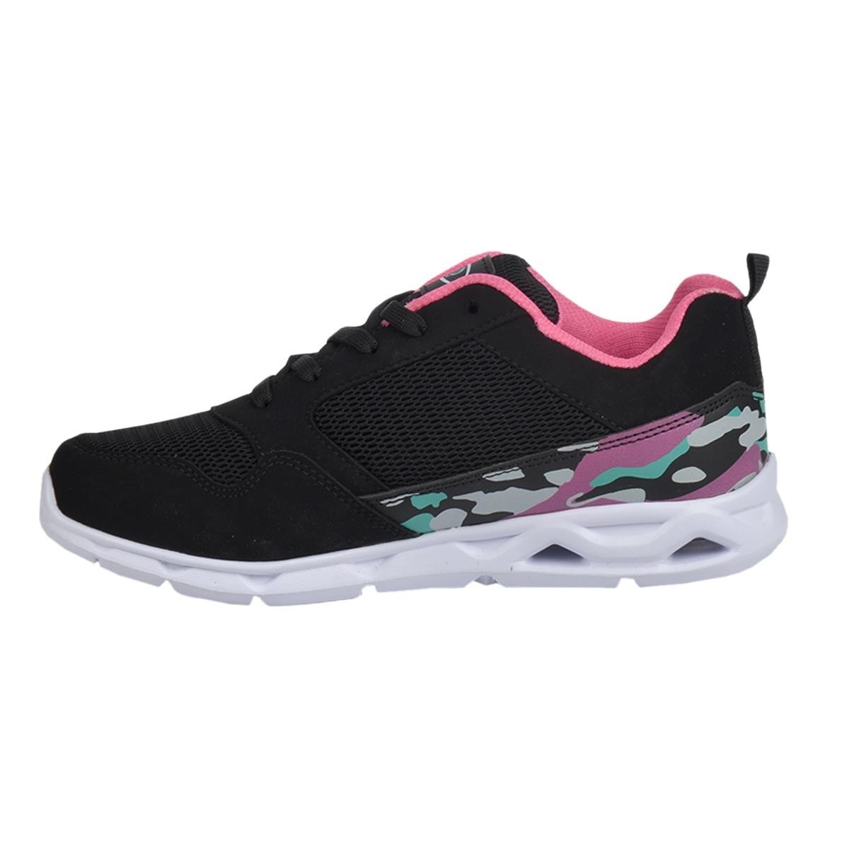 Flo 201-7405 Siyah Yazlık Yürüyüş Koşu Bayan Spor Ayakkabı. 2