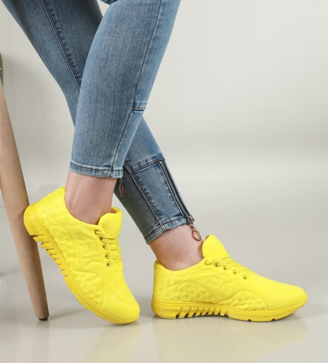 Flo Rahat Nefes Alır Sneakers Sarı Kadın Spor Ayakkabı NS-20. 1