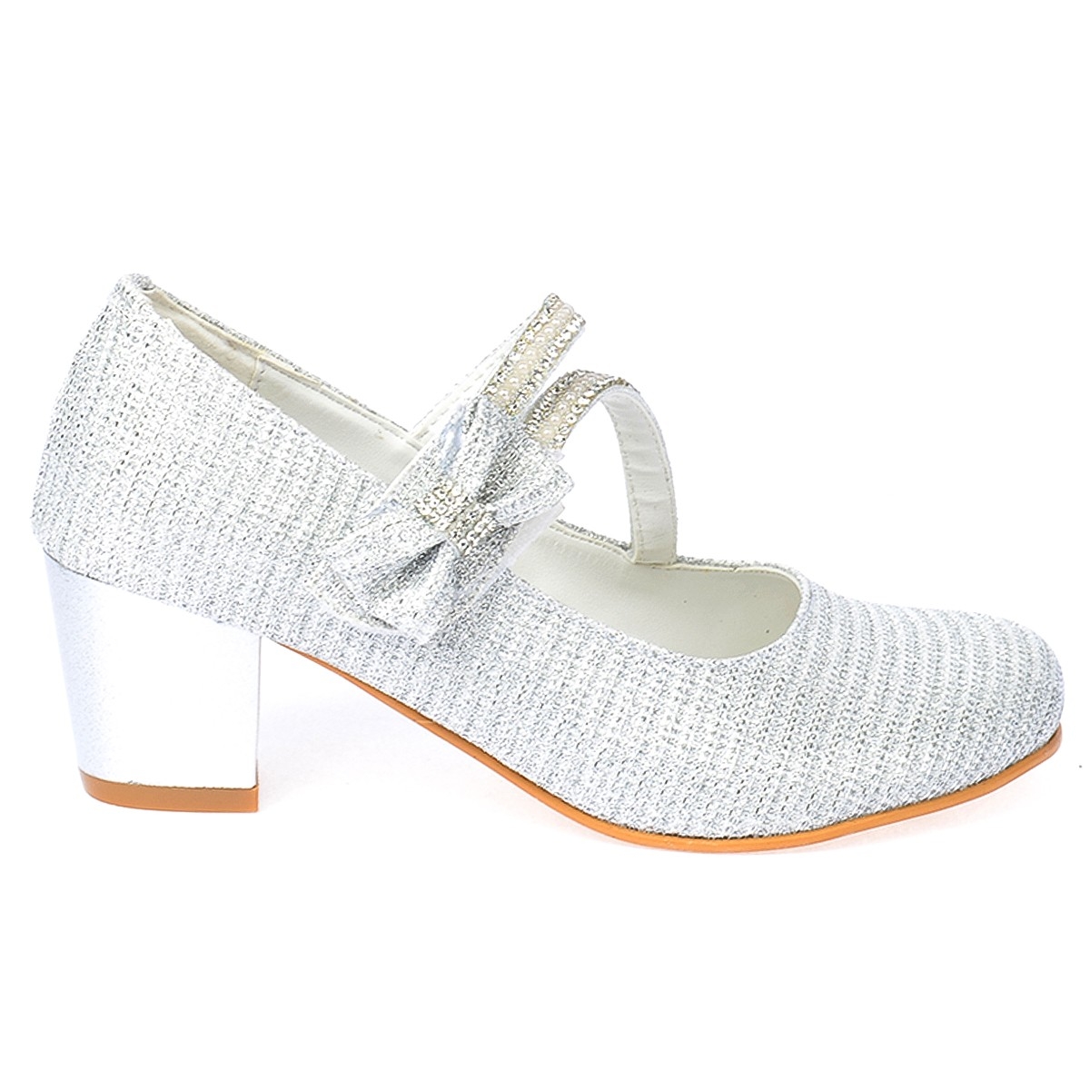 Kiko 750 Çupra Günlük Kız Çocuk 4 Cm Topuk Babet Ayakkabı Gümüş - Görsel 3