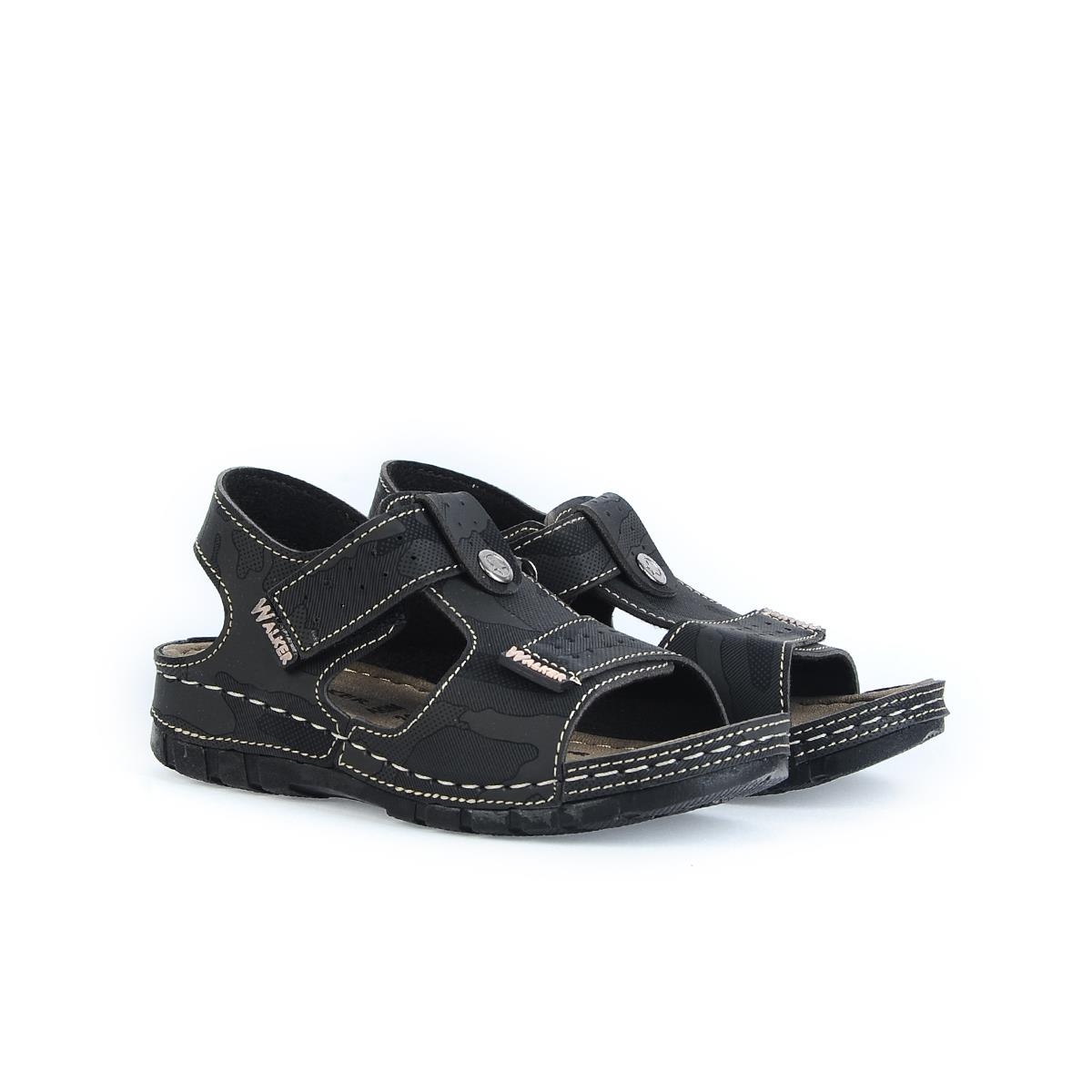 760-5 Siyah Cırtlı Erkek Çocuk Sandalet - Görsel 3