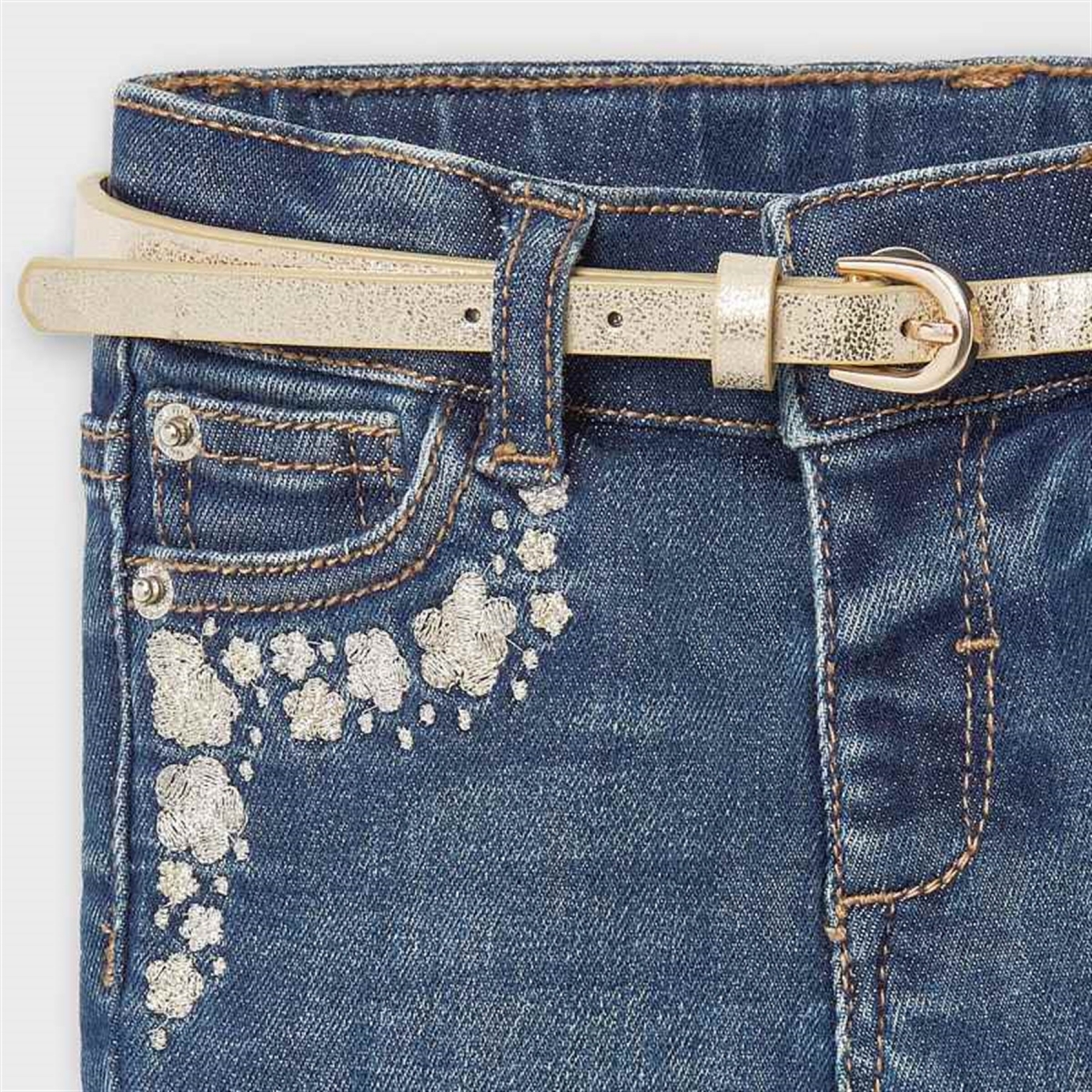 Mayoral Kiz Bebek Ispanyol Paca Kemerli Pantolon Flo