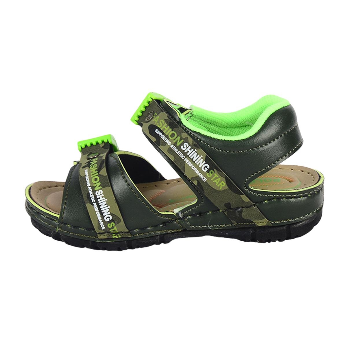 5505 Haki Cırtlı Yazlık Erkek Çocuk Sandalet Ayakkabı - Görsel 4