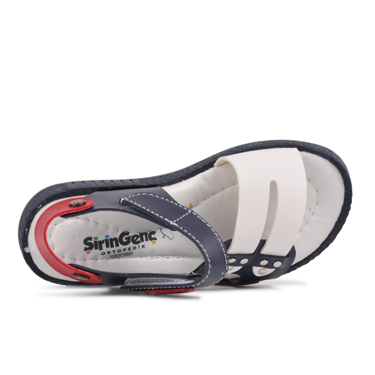Şiringenç 210107 Lacivert-Beyaz-Kırmızı Comfort Erkek Çocuk Sandalet - Görsel 5