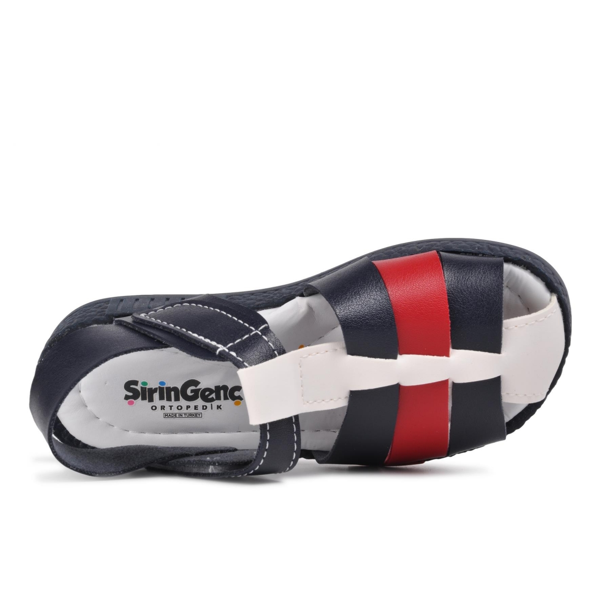 Şiringenç 210111 Lacivert-Beyaz-Kırmızı Comfort Erkek Çocuk Sandalet - Görsel 5