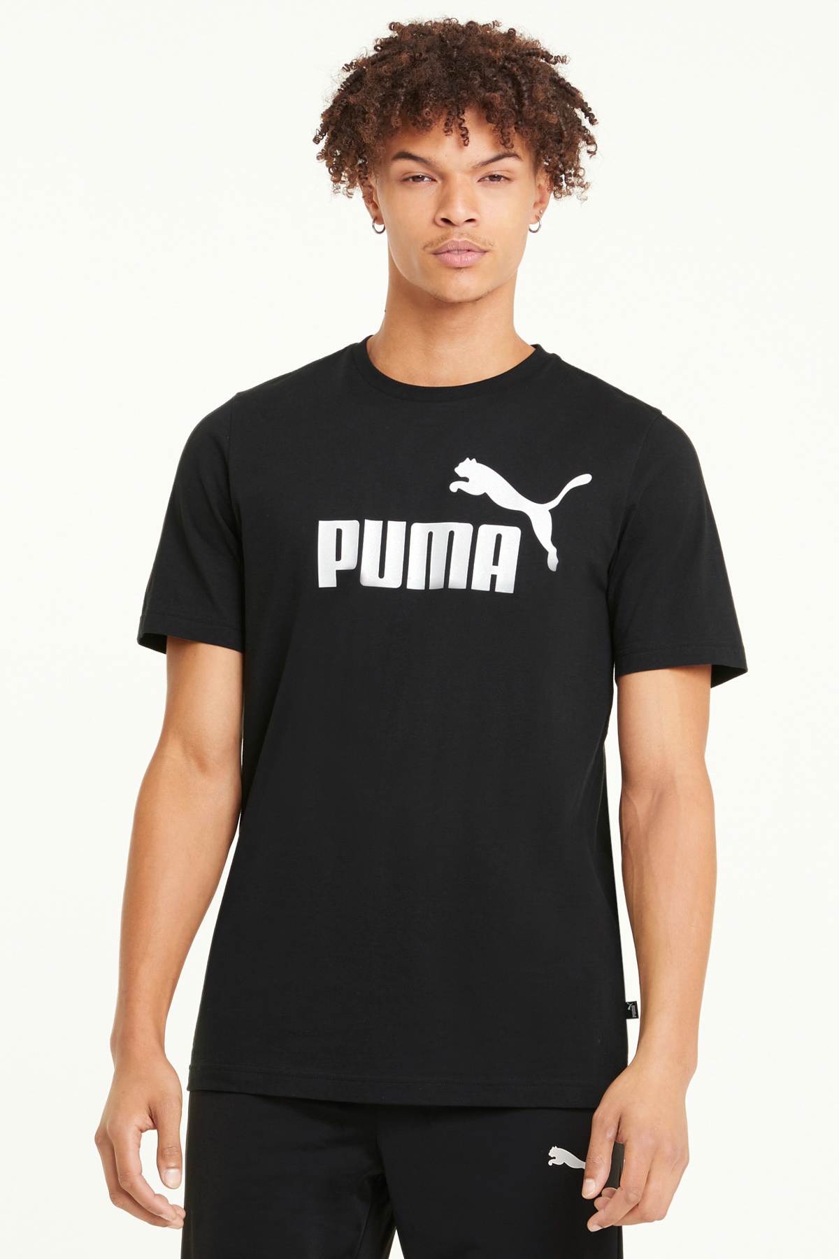 LOGO ESS Erkek Puma Kısa IN Street | Kol Siyah T-Shirt TEE 101085572