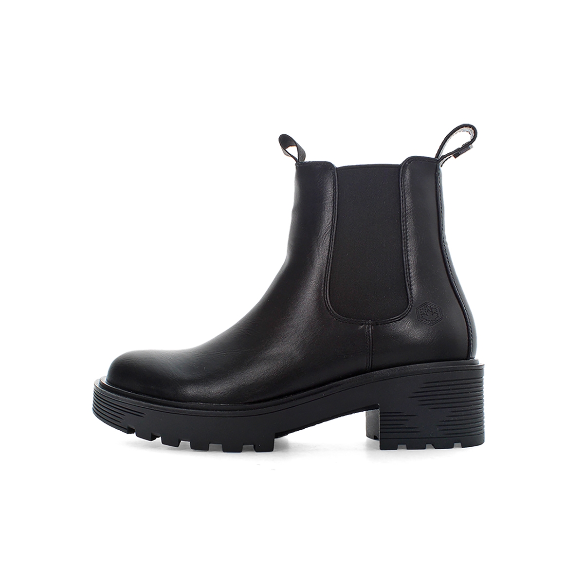Stivaletto Beatles Donna Frau in Pelle Nera con Suola Carro