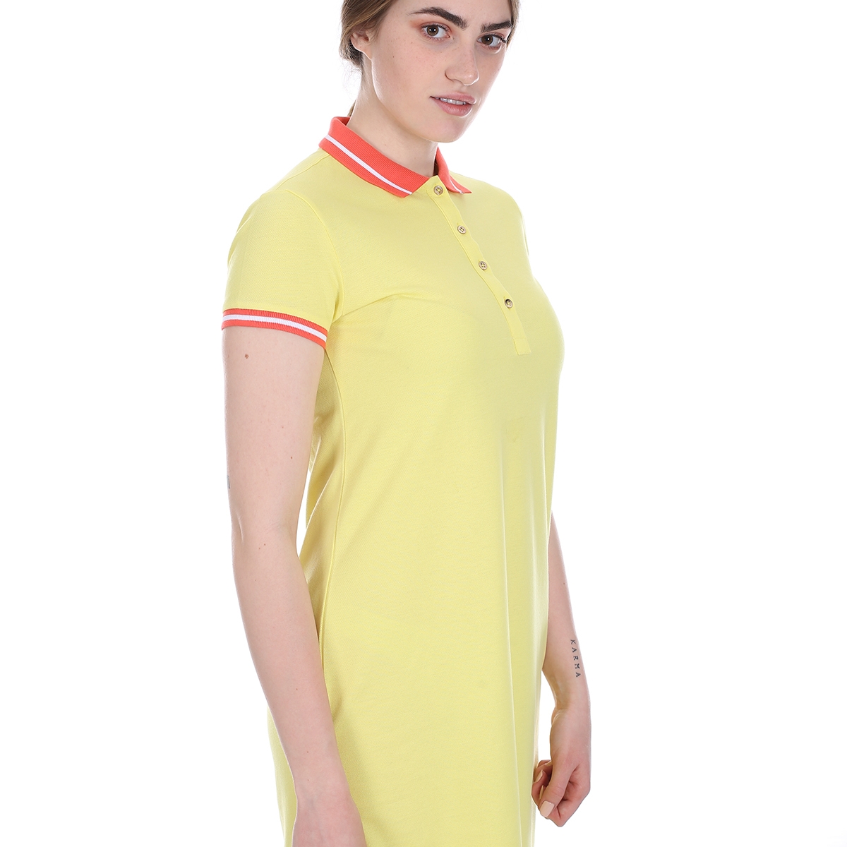 Flo Kadın Kısa Kol Polo Yaka Elbise Sarı/Yellow 21S181765SS20. 2