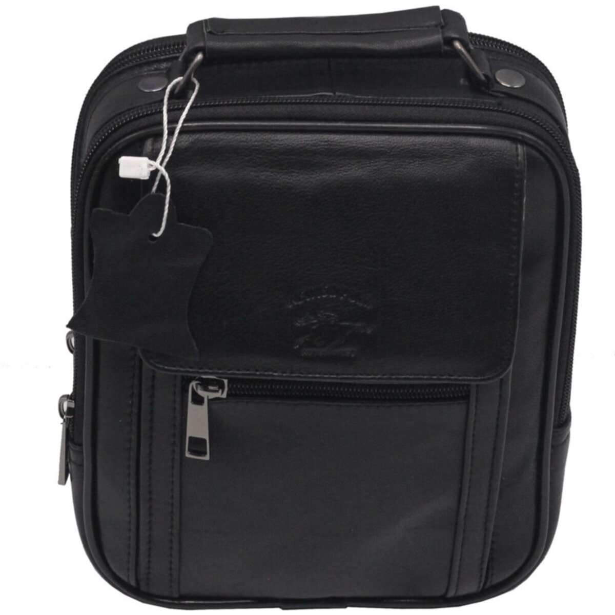 Flo buybox nw-3001 kapaklı orta boy hakiki deri kasalı erkek el ve omuz çantası SİYAH. 2