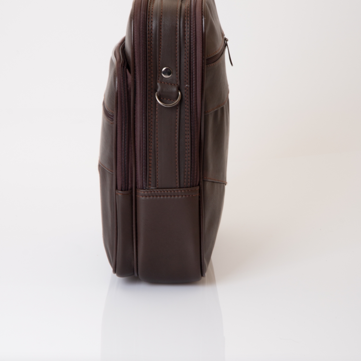 Flo nw-3009 büyük boy hakiki deri kasalı erkek el ve omuz çantası KAHVE. 5