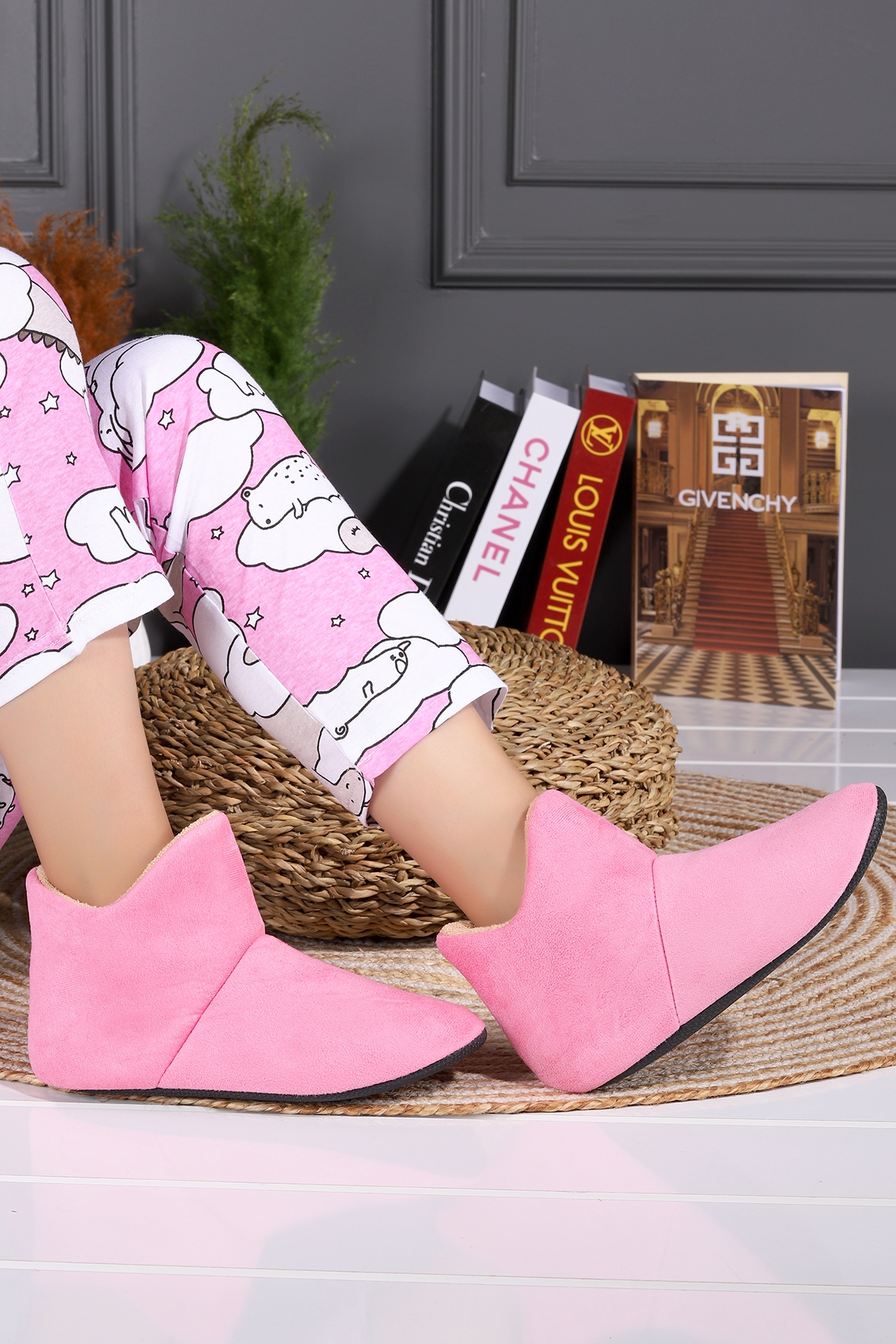 ayakland gcc 001 kadin ev botu panduf ev terligi pembe 200030521 flo