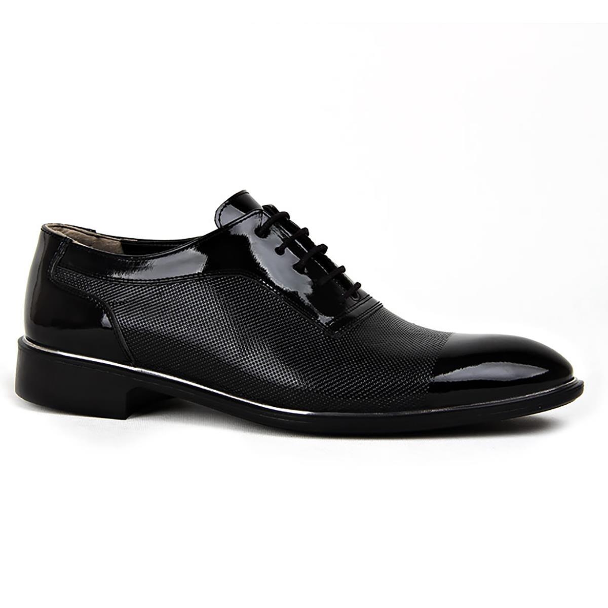 Flo N580 Siyah Damatlık Günlük Rugan Klasik Erkek Ayakkabı. 3