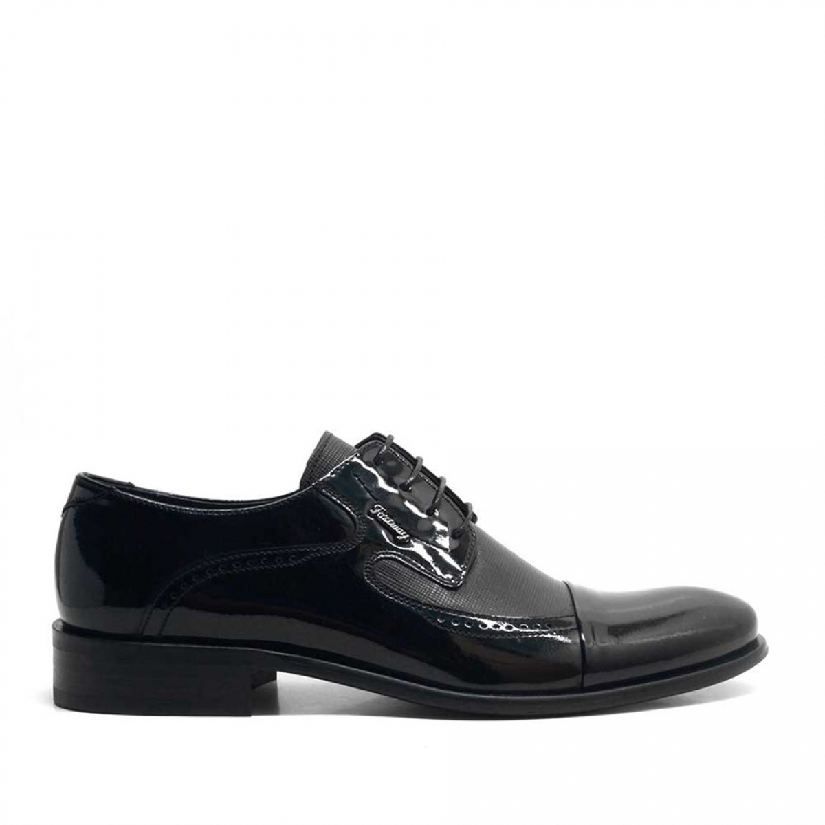 Flo Hakiki Deri Siyah Rugan Bağcıklı Klasik Erkek Ayakkabı. 2