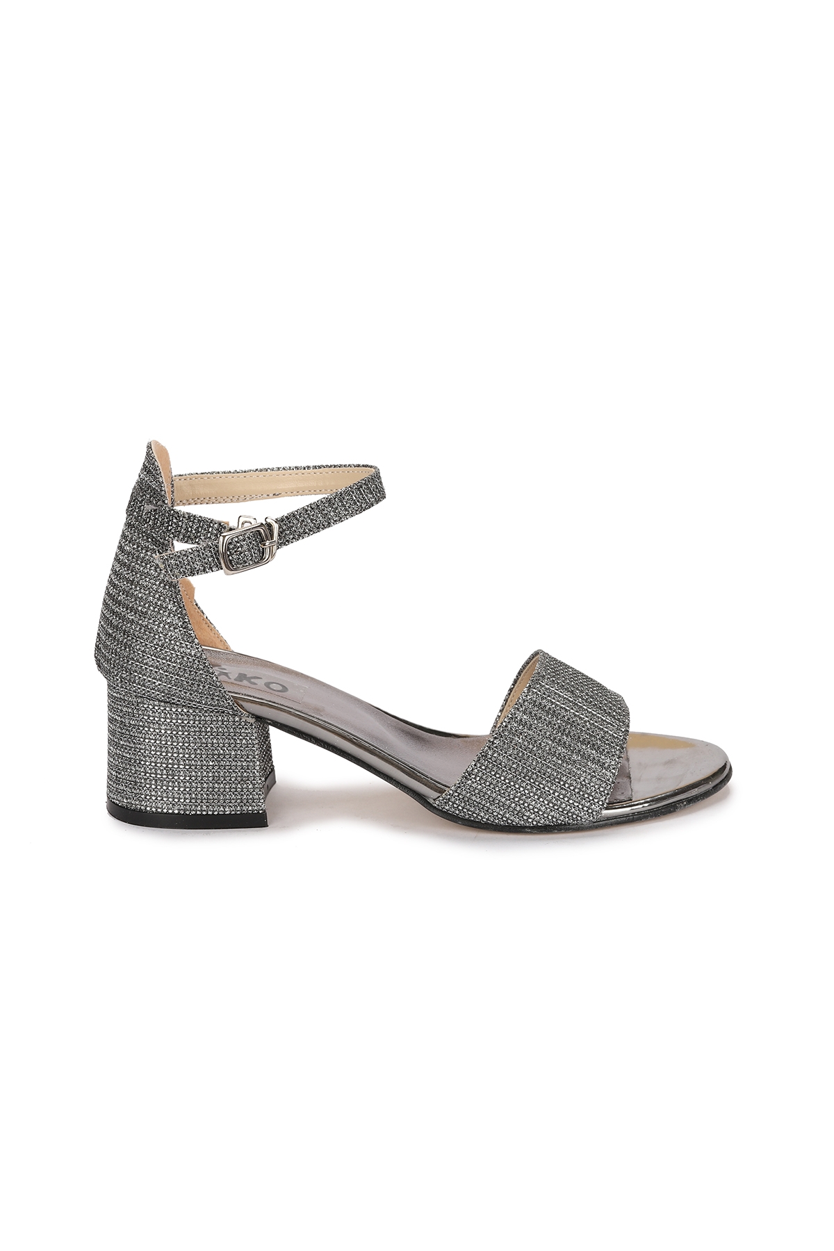 Alexa Günlük Kız Çocuk 3 Cm Topuklu Sandalet Abiye Ayakkabı Platin - Görsel 5