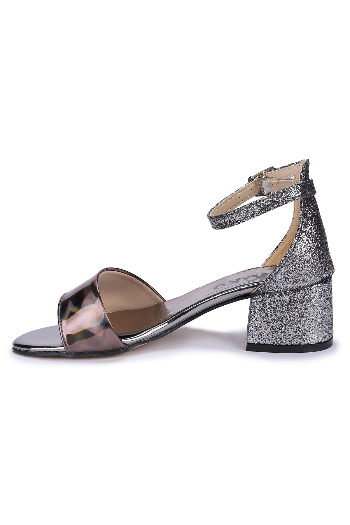 Sheila Günlük Kız Çocuk 3 Cm Topuklu Sandalet Abiye Ayakkabı Platin - Görsel 5