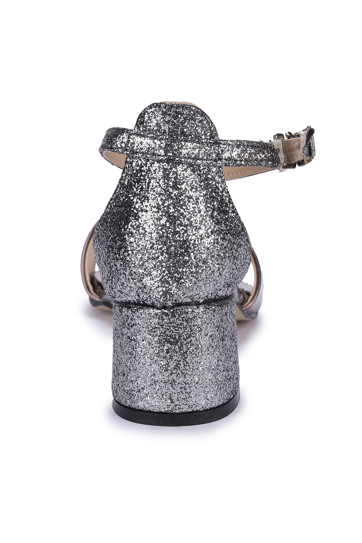 Sheila Günlük Kız Çocuk 3 Cm Topuklu Sandalet Abiye Ayakkabı Platin - Görsel 6