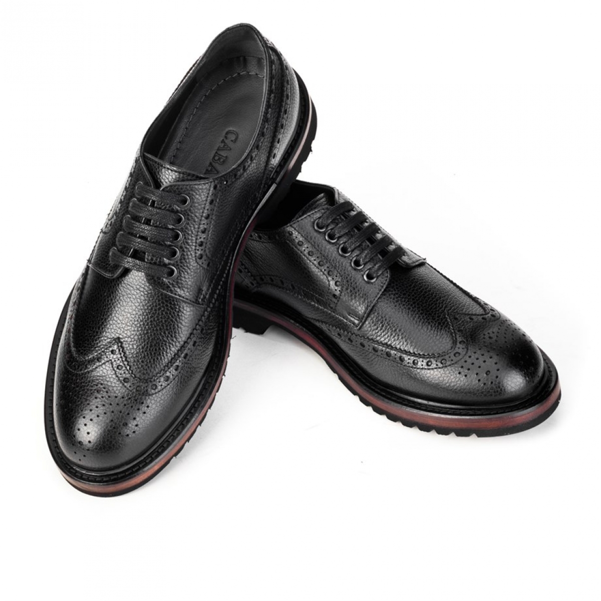 Flo Hakiki Deri Siyah Bağcıklı Erkek Klasik Ayakkabı. 6