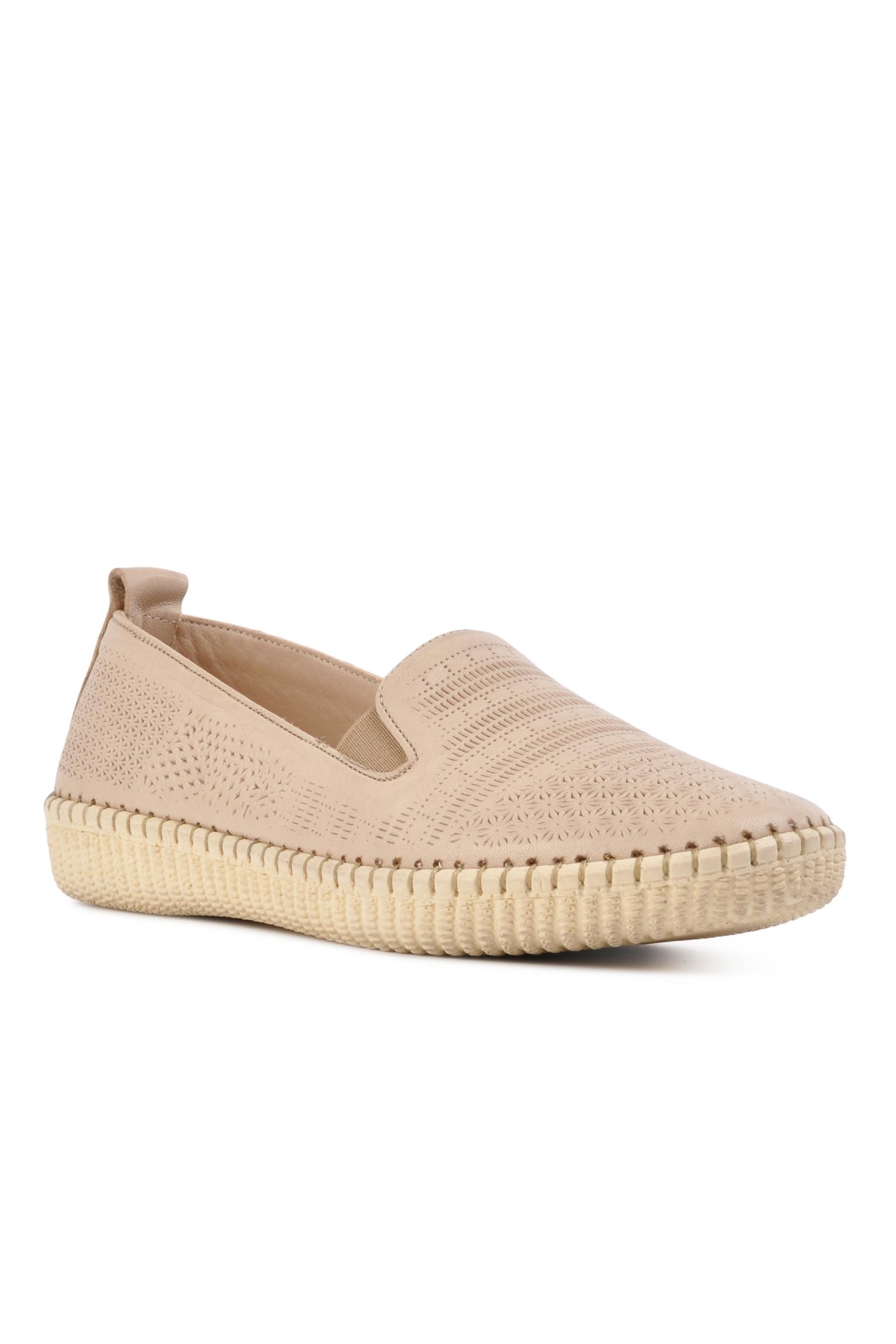 7232 Bej Kadın Hakiki Deri Günlük Ayakkabı - Görsel 4