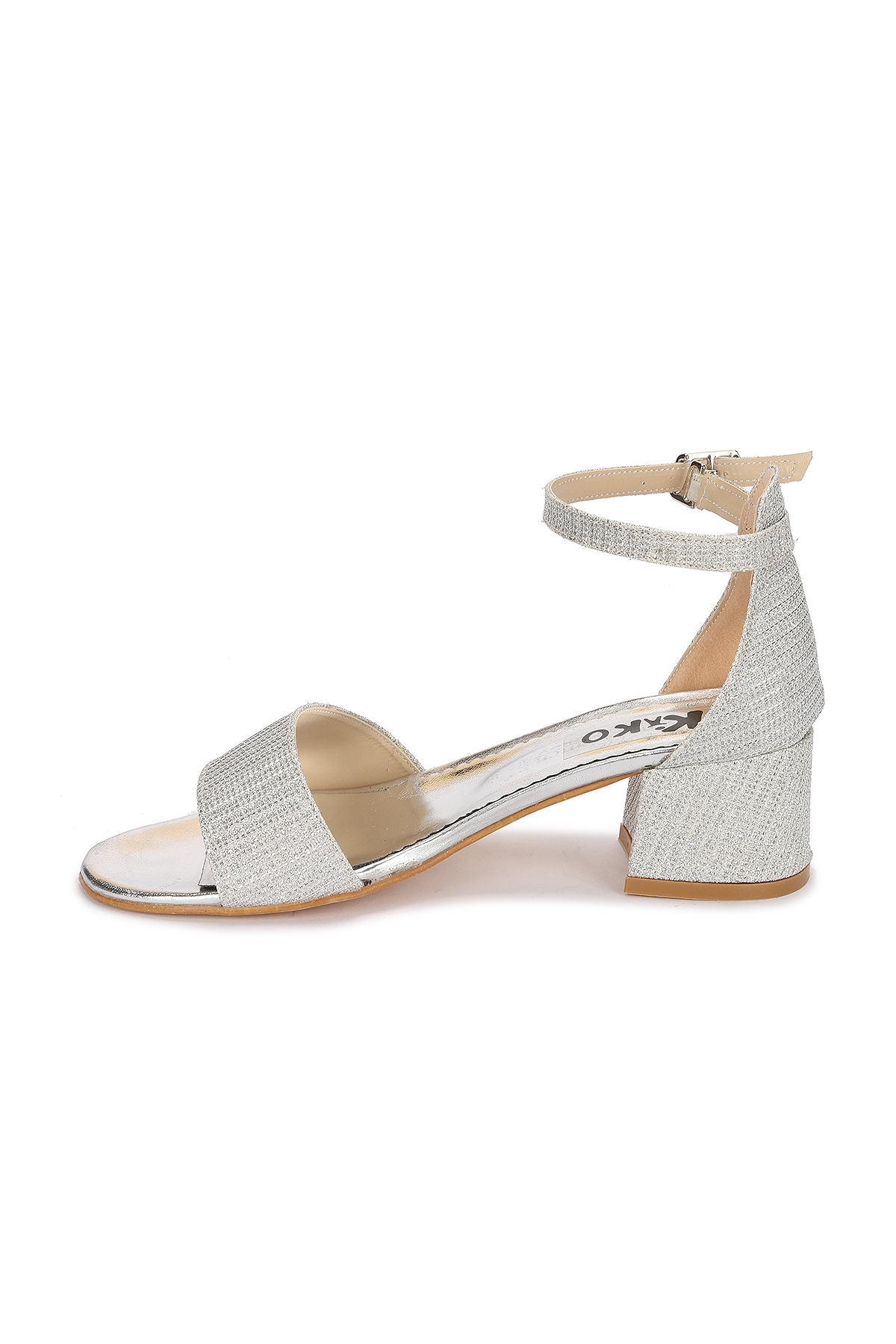 Alexa Günlük Kız Çocuk 3 Cm Topuklu Sandalet Abiye Ayakkabı Gümüş - Görsel 6