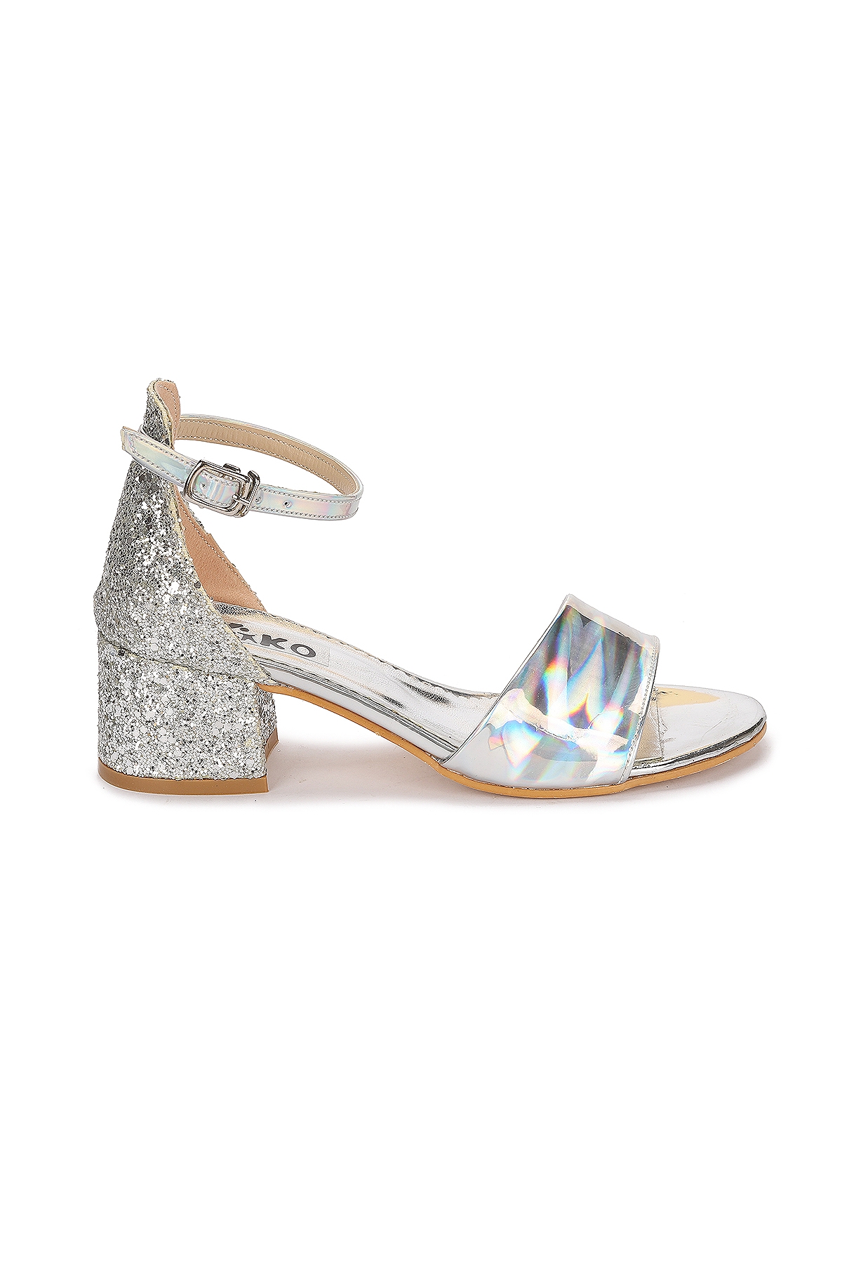 Sheila Günlük Kız Çocuk 3 Cm Topuklu Sandalet Abiye Ayakkabı Gümüş - Görsel 5