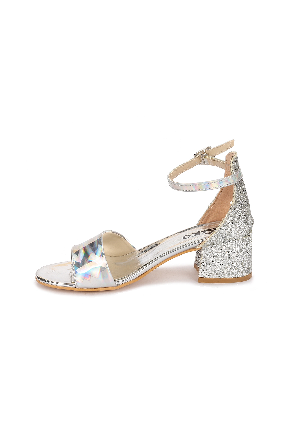 Sheila Günlük Kız Çocuk 3 Cm Topuklu Sandalet Abiye Ayakkabı Gümüş - Görsel 6