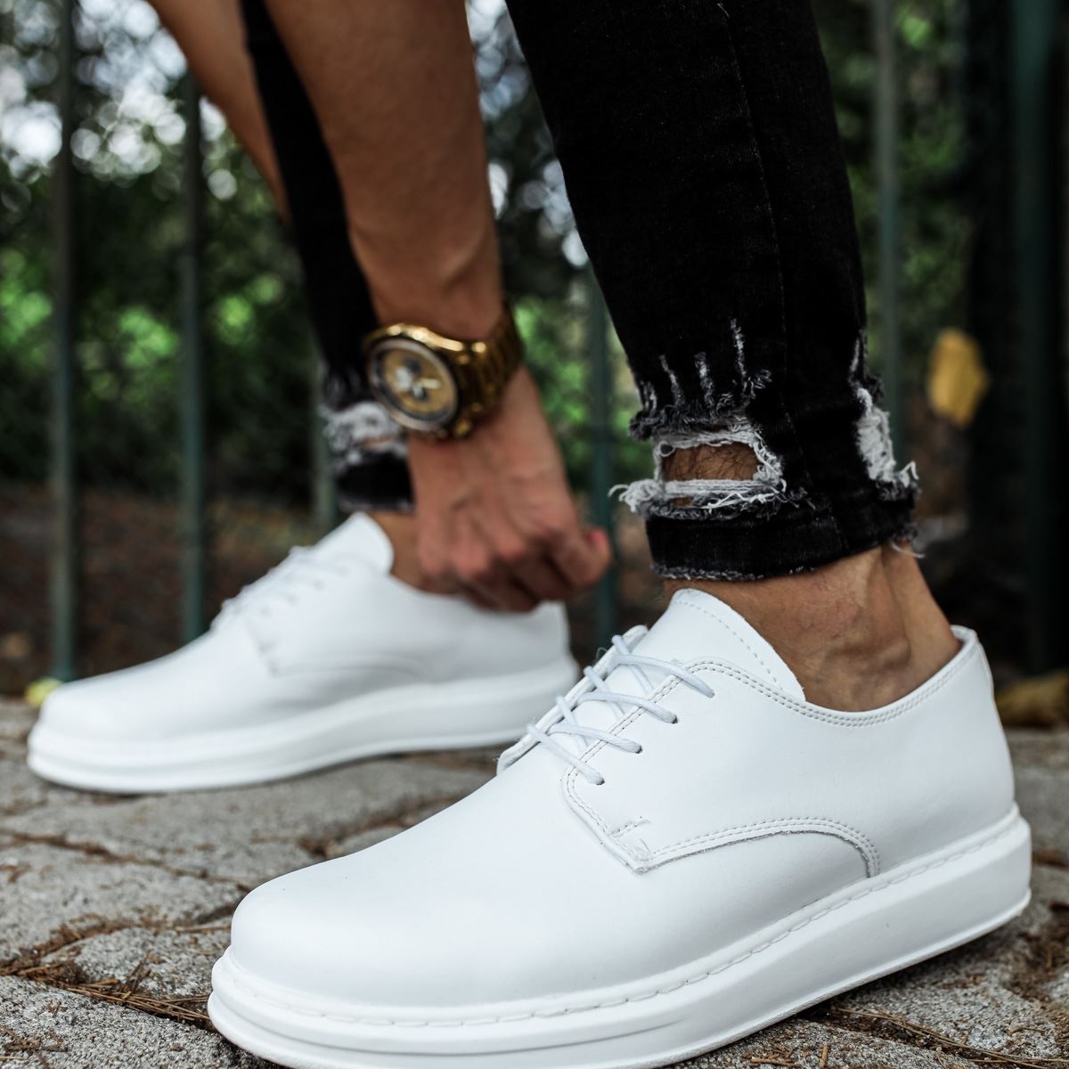 CH003 CBT Pelle Classica Erkek Ayakkabı BEYAZ - Görsel 6