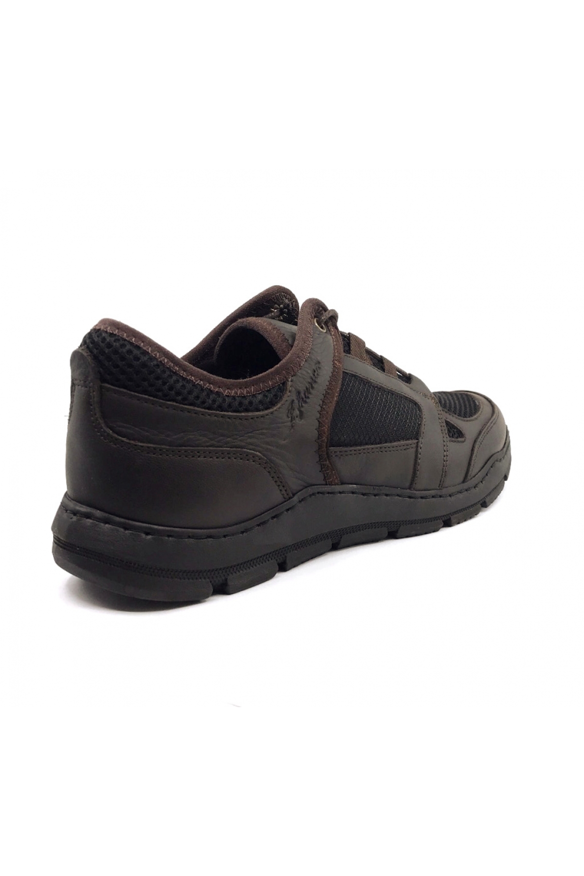1574 Kahverengi Deri Fileli Yumuşak Erkek Günlük Ayakkabı - Görsel 5