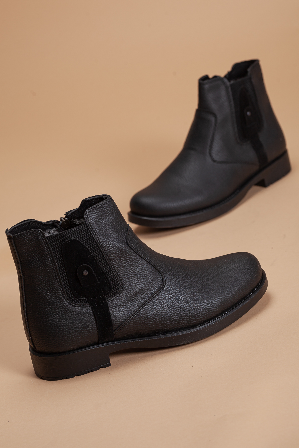 D751 Taban Dahil Komple Kürklü Soğuk Geçirmez Erkek Bot_Siyah - Görsel 5