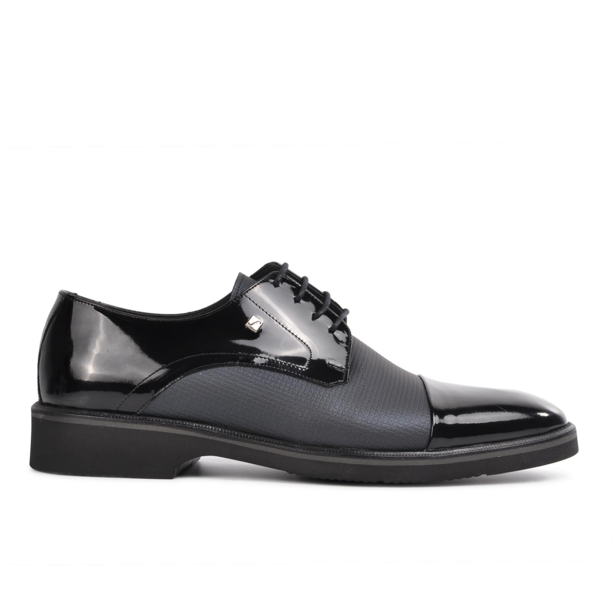 Flo 2583 Siyah-Siyah Rugan Hakiki Deri Erkek Klasik Ayakkabı. 1