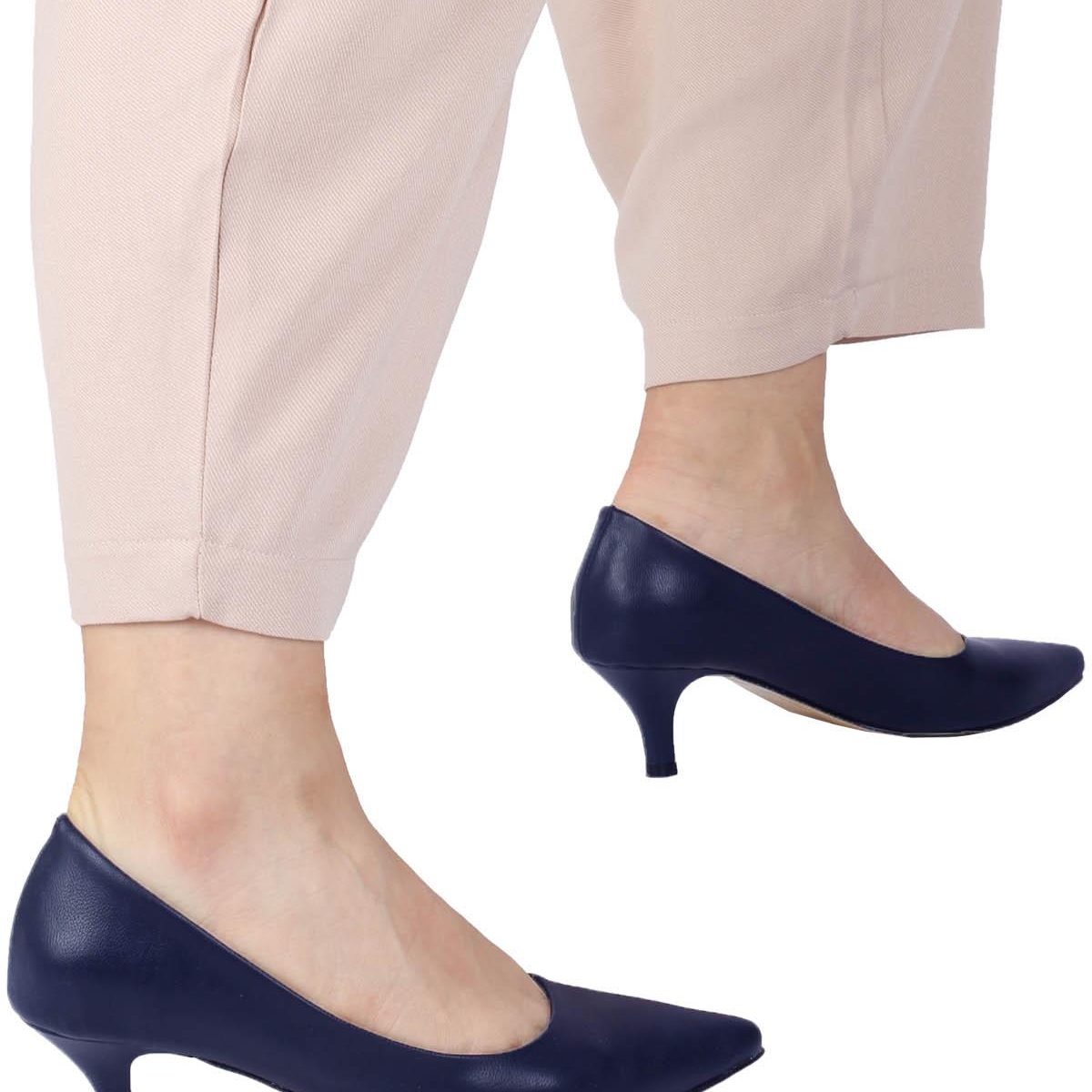 Flo Lacivert Kısa Topuklu Stiletto Ayakkabı - Candy. 2