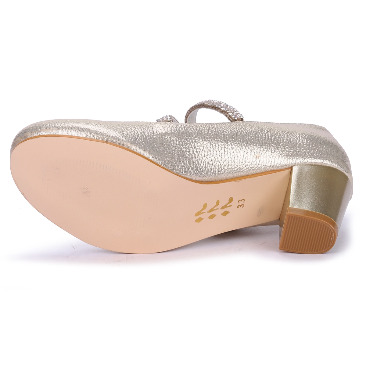 Aisha Günlük Kız Çocuk 4 Cm Topuklu Abiye Ayakkabı Altın - Görsel 8