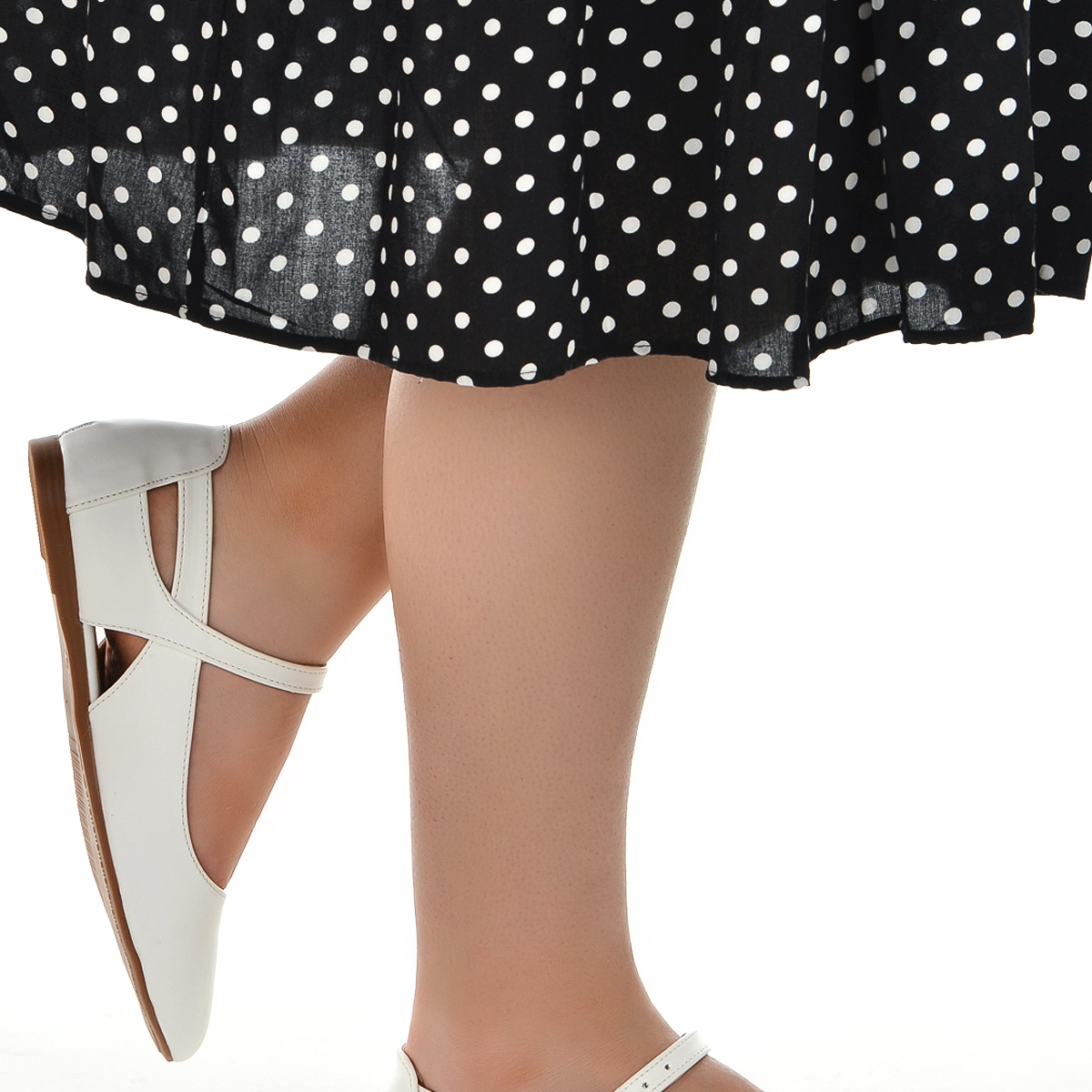 Flo 1920-201 Cilt Sandalet Bayan Babet Ayakkabı Beyaz. 2