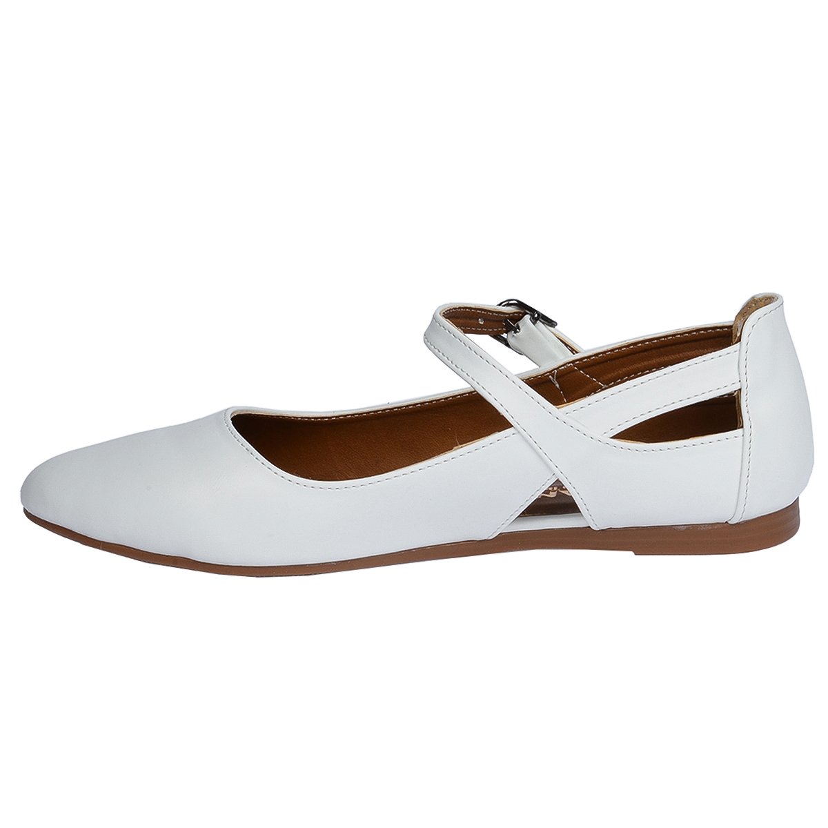 Flo 1920-201 Cilt Sandalet Bayan Babet Ayakkabı Beyaz. 4