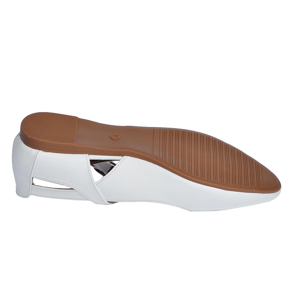 Flo 1920-201 Cilt Sandalet Bayan Babet Ayakkabı Beyaz. 5