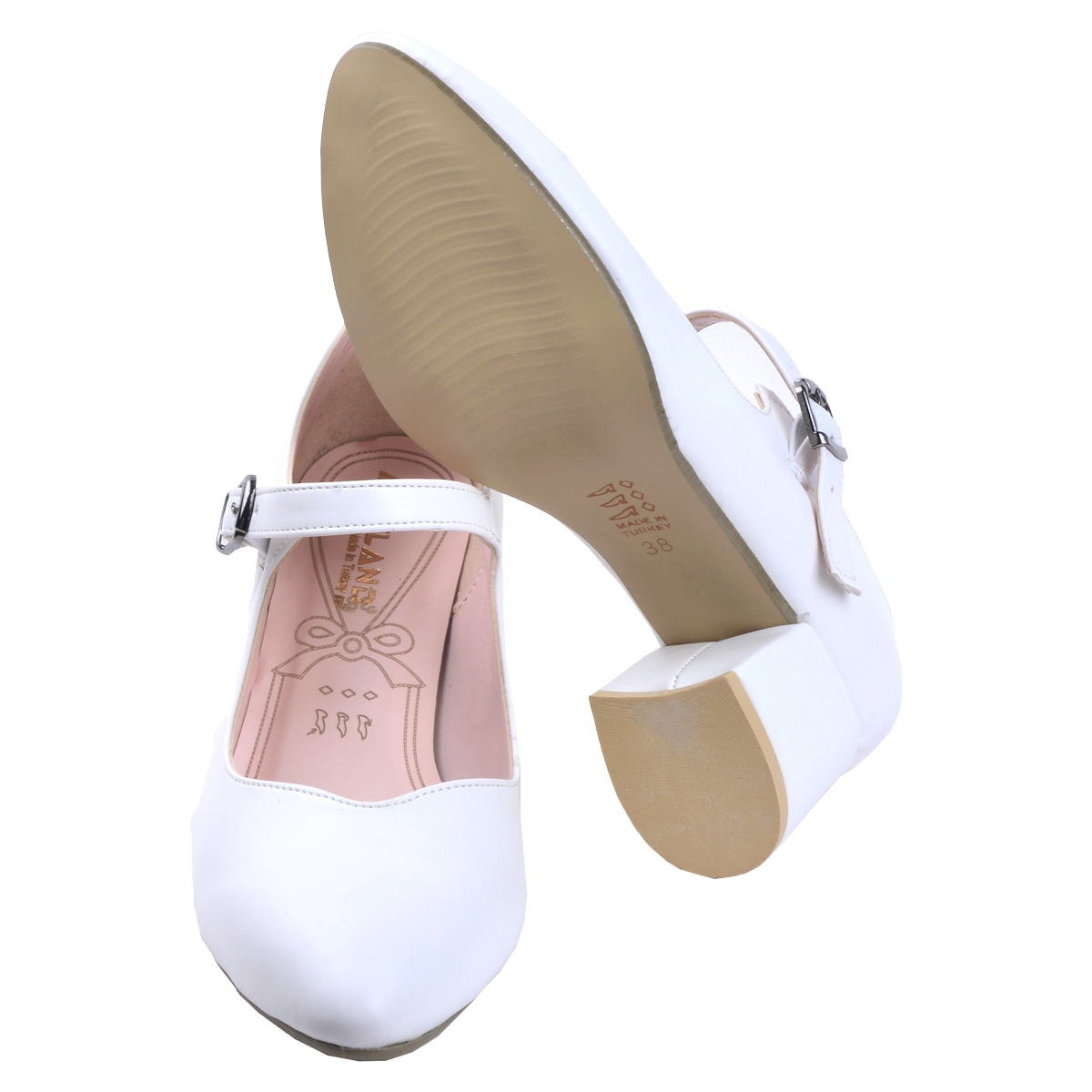 Flo 97544-318 Cilt 5 Cm Topuk Bayan Sandalet Ayakkabı Beyaz. 5