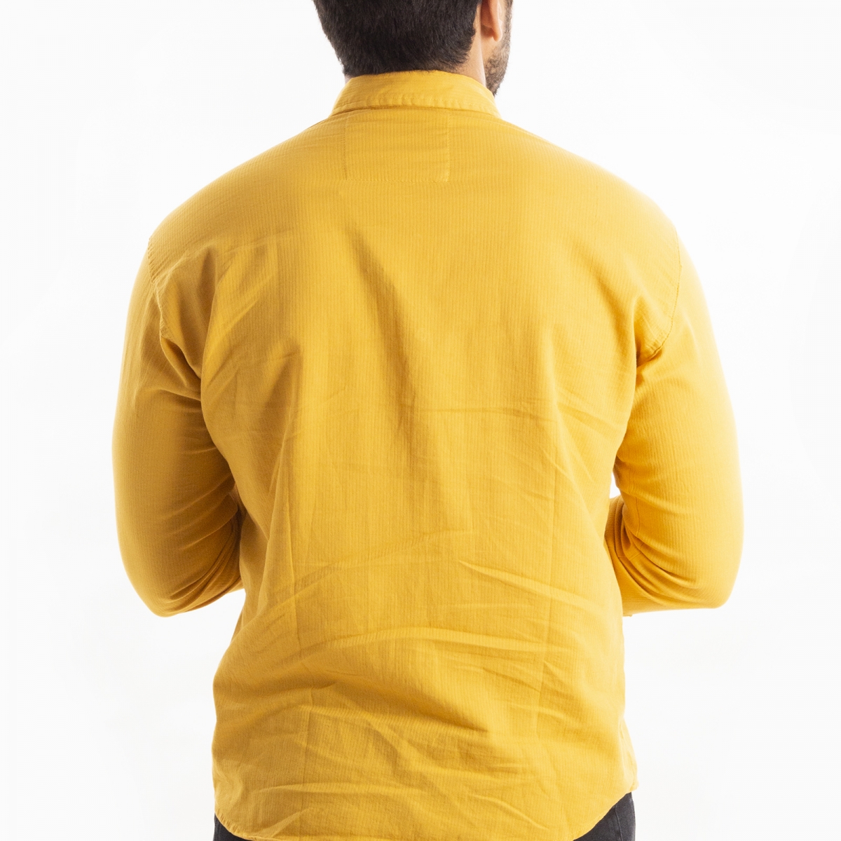 Flo DeepSEA Erkek Hardal Sarısı Çıtçıt Kapamalı Cepli Likralı Uzun Kol Keten Gömlek 2101828. 4