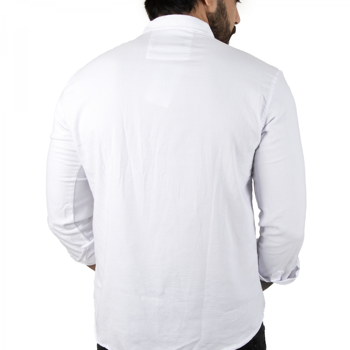 Flo DeepSEA Erkek Beyaz Çıtçıtlı Likralı Pamuk Kot Gömlek 2201858. 5