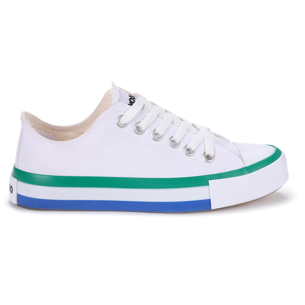 Flo 2250 Renkli Sargı Günlük Keten Kadın Spor Ayakkabı Beyaz. 4