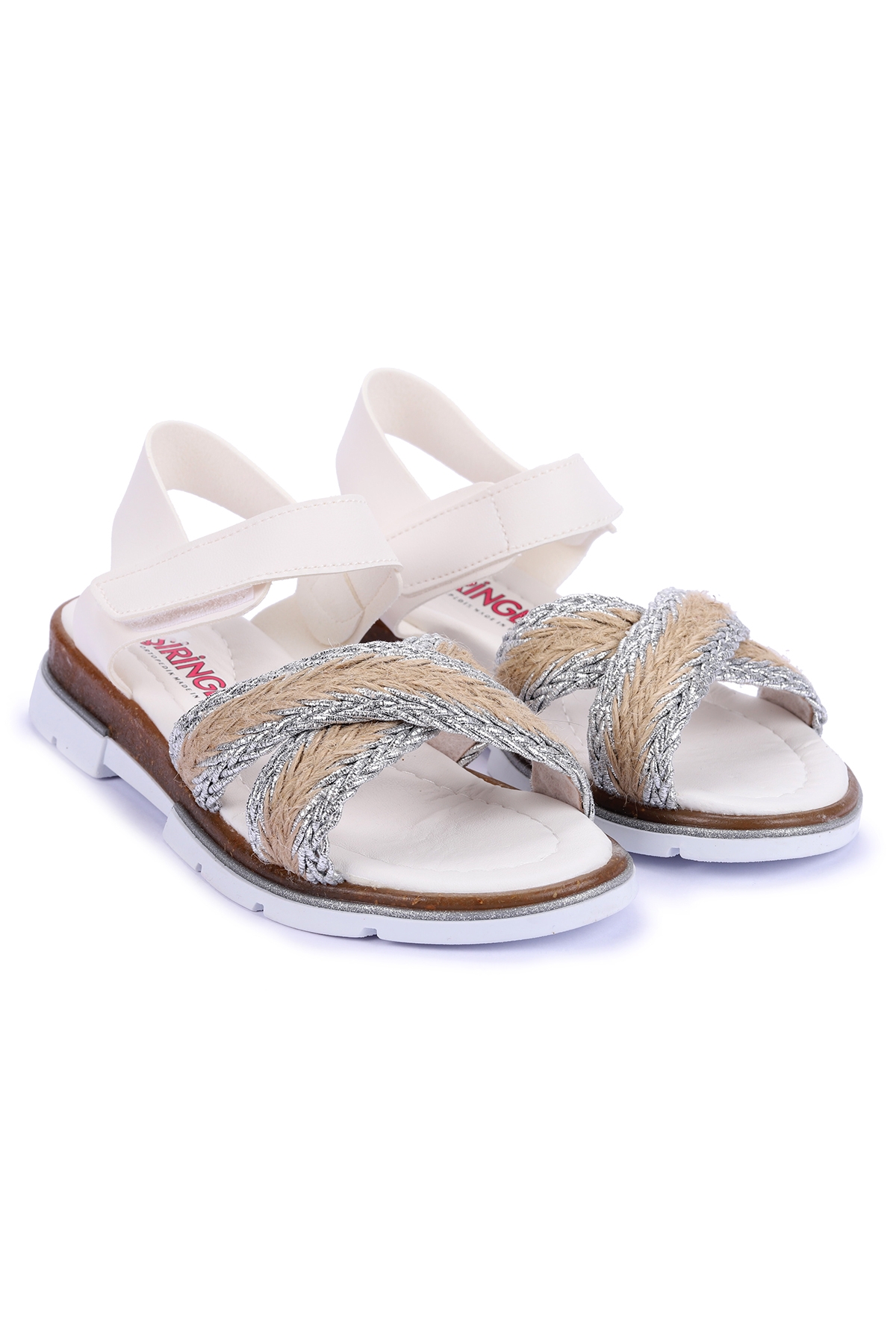 Ortopedik Kız Çocuk Sandalet Şb 2843-47 Beyaz - Gümüş - Görsel 4