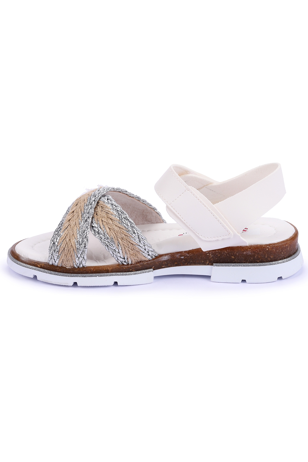 Ortopedik Kız Çocuk Sandalet Şb 2843-47 Beyaz - Gümüş - Görsel 6