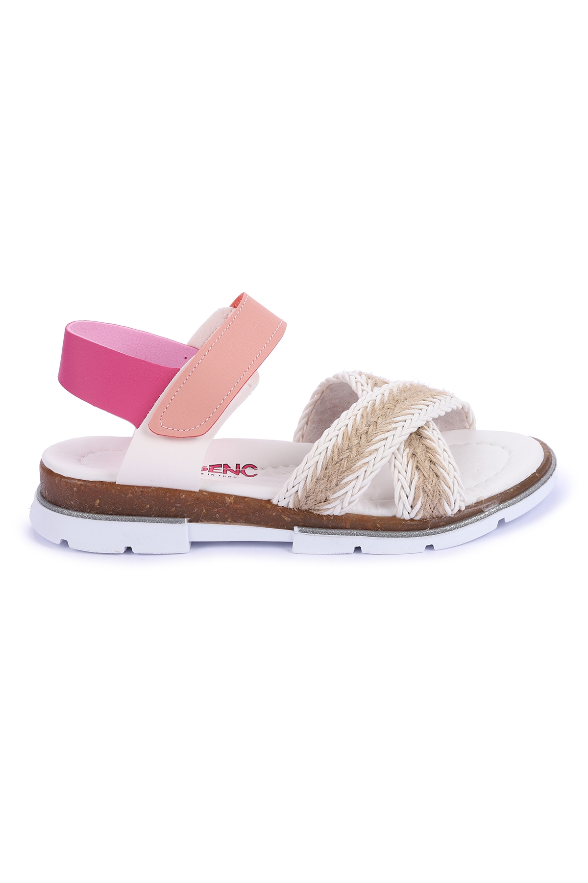 Ortopedik Kız Çocuk Sandalet Şb 2843-47 Beyaz - Fuşya - Görsel 5